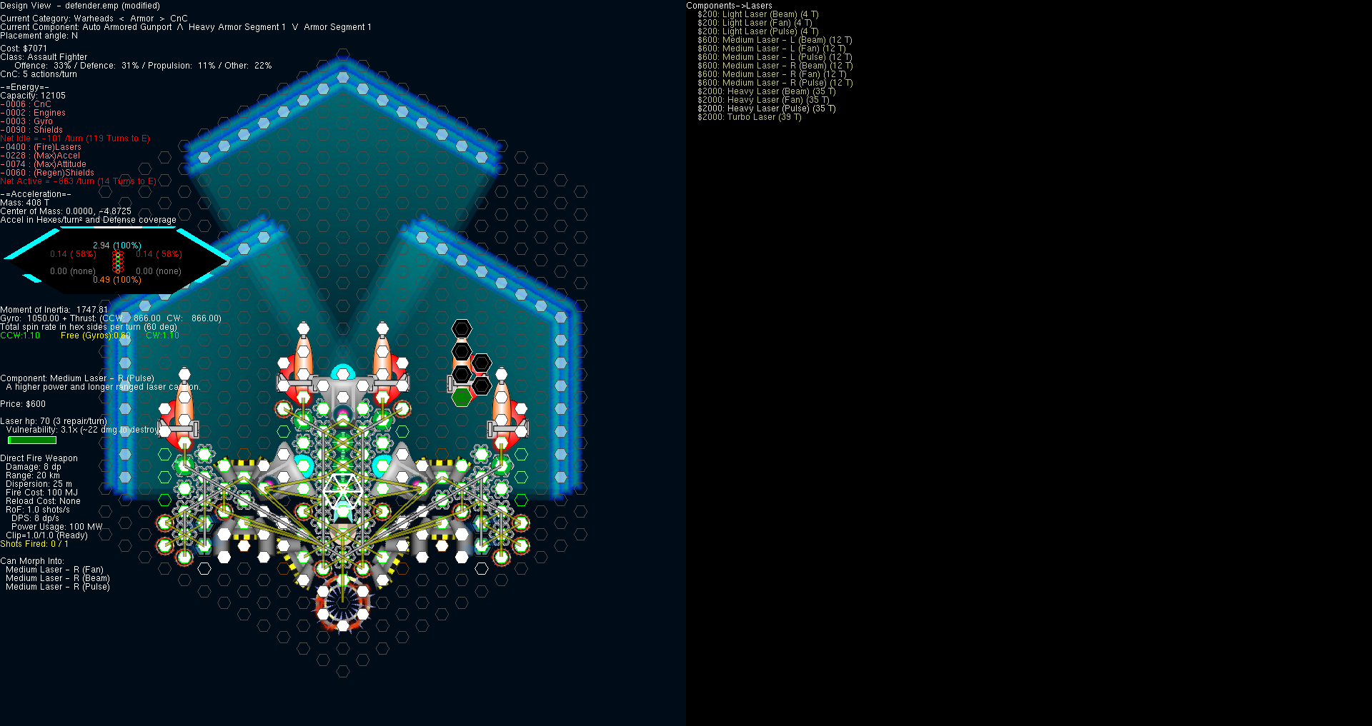 A ship in the ship designer